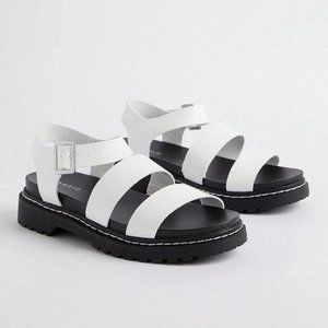 Torrid Women's White and Black Sandals